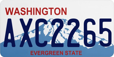 WA license plate AXC2265