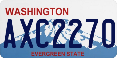 WA license plate AXC2270
