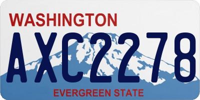 WA license plate AXC2278