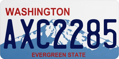WA license plate AXC2285