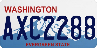 WA license plate AXC2288