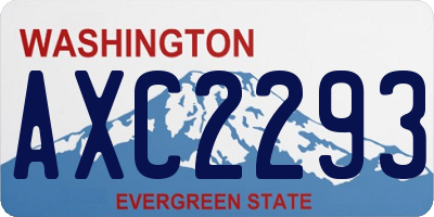 WA license plate AXC2293