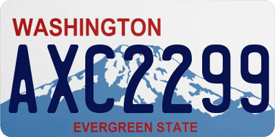 WA license plate AXC2299