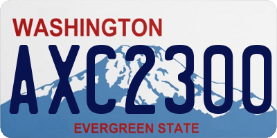 WA license plate AXC2300