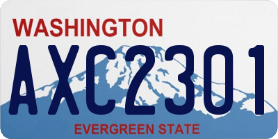 WA license plate AXC2301