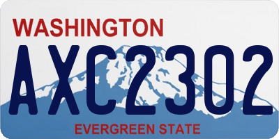WA license plate AXC2302