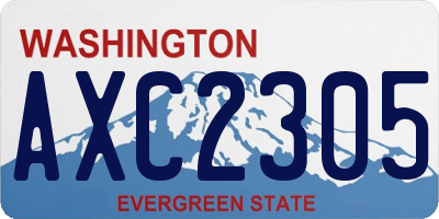 WA license plate AXC2305