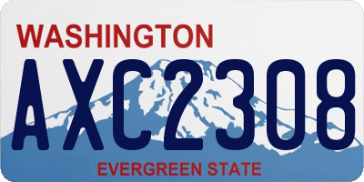WA license plate AXC2308