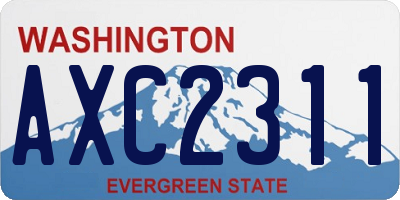 WA license plate AXC2311