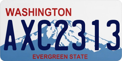 WA license plate AXC2313