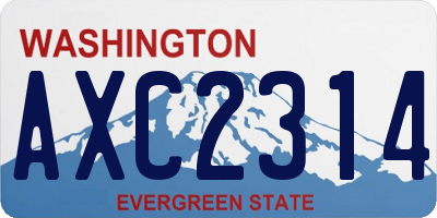 WA license plate AXC2314
