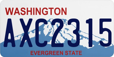 WA license plate AXC2315