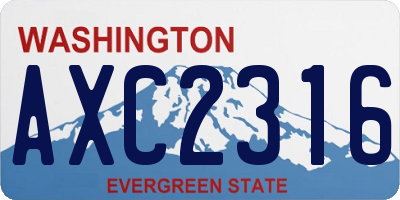 WA license plate AXC2316