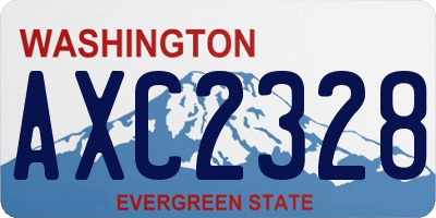 WA license plate AXC2328