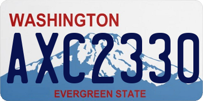 WA license plate AXC2330