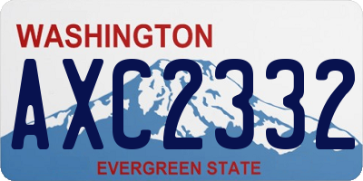 WA license plate AXC2332