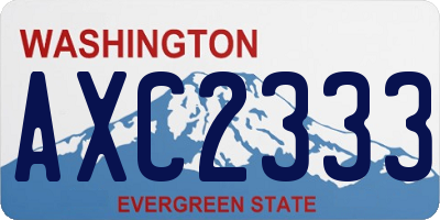 WA license plate AXC2333