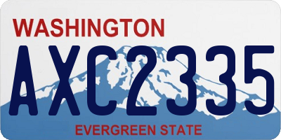 WA license plate AXC2335