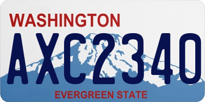 WA license plate AXC2340