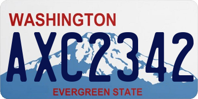 WA license plate AXC2342
