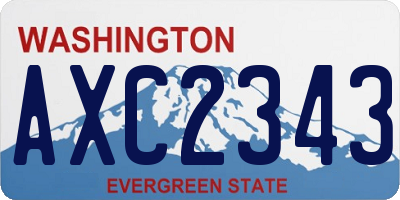 WA license plate AXC2343