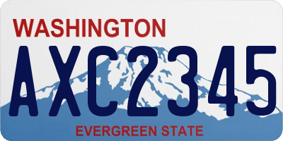 WA license plate AXC2345