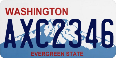 WA license plate AXC2346
