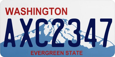 WA license plate AXC2347