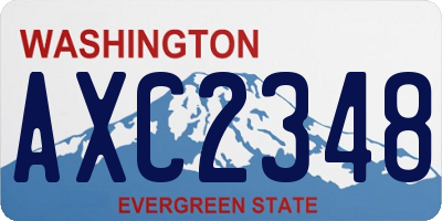 WA license plate AXC2348