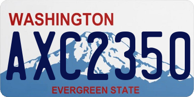 WA license plate AXC2350