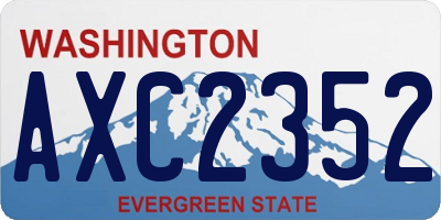 WA license plate AXC2352