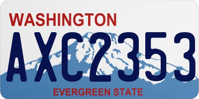 WA license plate AXC2353