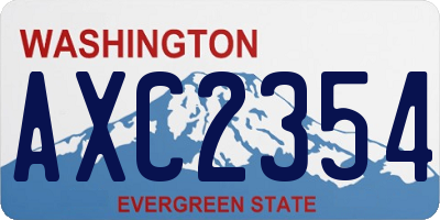 WA license plate AXC2354