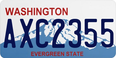 WA license plate AXC2355