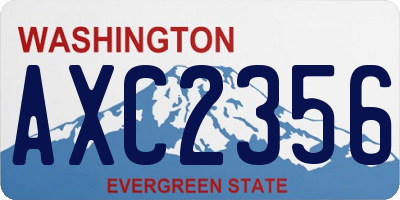 WA license plate AXC2356