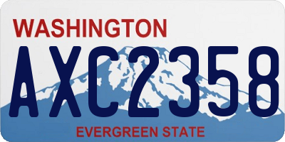 WA license plate AXC2358