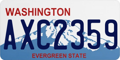 WA license plate AXC2359