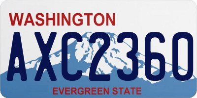 WA license plate AXC2360
