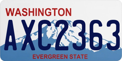 WA license plate AXC2363