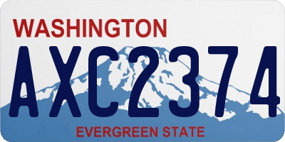 WA license plate AXC2374