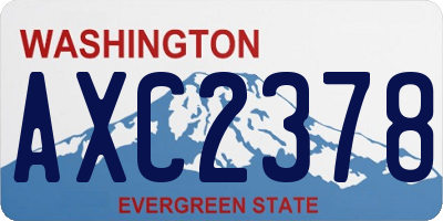 WA license plate AXC2378