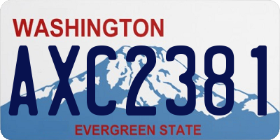 WA license plate AXC2381