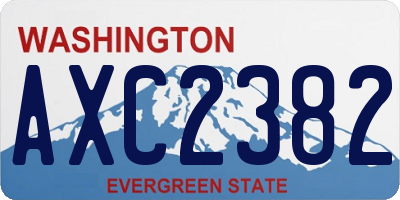 WA license plate AXC2382