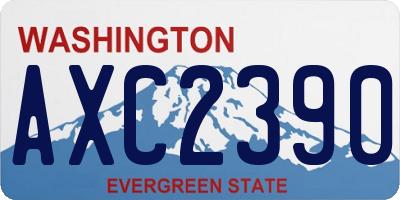 WA license plate AXC2390