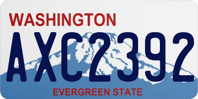 WA license plate AXC2392