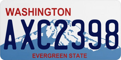 WA license plate AXC2398