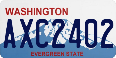 WA license plate AXC2402
