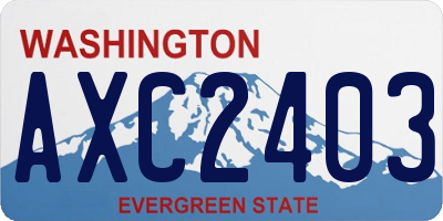 WA license plate AXC2403