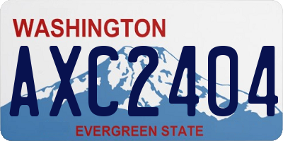 WA license plate AXC2404
