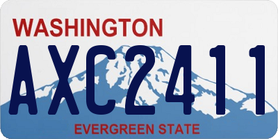 WA license plate AXC2411